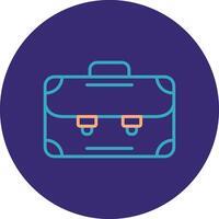 Briefcase Line Two Color Circle Icon vector