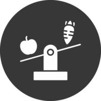 Balanced Diet Glyph Inverted Icon vector