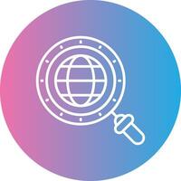 Magnifying Glass Line Gradient Circle Icon vector