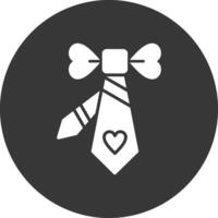 Tie Glyph Inverted Icon vector