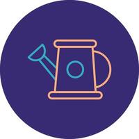 Watering Can Line Two Color Circle Icon vector