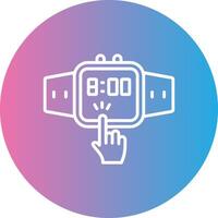 Touchscreen Line Gradient Circle Icon vector