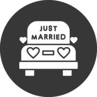 Wedding Car Glyph Inverted Icon vector