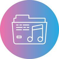 music Line Gradient Circle Icon vector