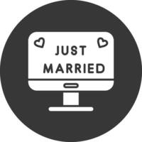 Just Married Glyph Inverted Icon vector