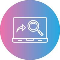 Magnifying Glass Line Gradient Circle Icon vector