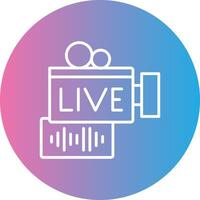 Live Stream Line Gradient Circle Icon vector