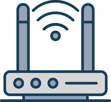 Wireless Modem Line Filled Grey Icon vector