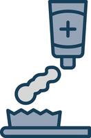 Tooth Paste Line Filled Grey Icon vector