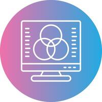 Desktop Computer Line Gradient Circle Icon vector