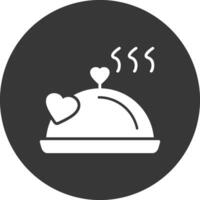 Food Tray Glyph Inverted Icon vector