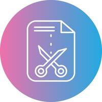 Cutting Line Gradient Circle Icon vector