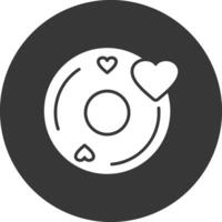 Cd Glyph Inverted Icon vector