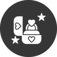 Wedding Ring Glyph Inverted Icon vector