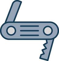 Swiss Army Knife Line Filled Grey Icon vector