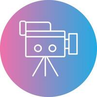 Camera Line Gradient Circle Icon vector