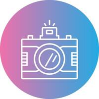 Dslr Camera Line Gradient Circle Icon vector