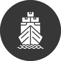 Yacht Glyph Inverted Icon vector