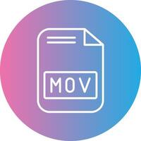 Mov File Line Gradient Circle Icon vector