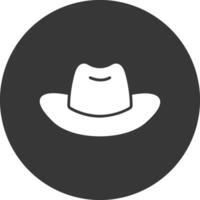 icono de glifo de sombrero de vaquero invertido vector