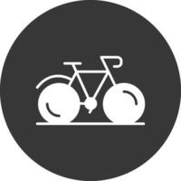 icono de glifo de bicicleta invertido vector