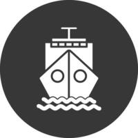 Ship Glyph Inverted Icon vector