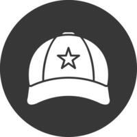 Cap Glyph Inverted Icon vector