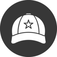 Cap Glyph Inverted Icon vector