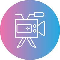 Camera Line Gradient Circle Icon vector