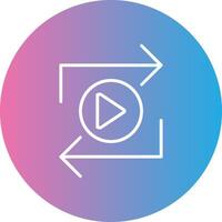 Replay Line Gradient Circle Icon vector