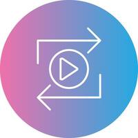 Replay Line Gradient Circle Icon vector