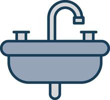 lavabo línea lleno gris icono vector