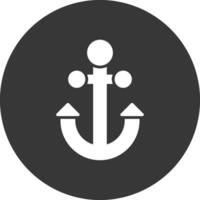 Anchor Glyph Inverted Icon vector