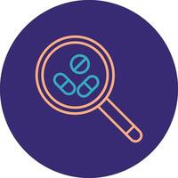 Search For Drugs Line Two Color Circle Icon vector