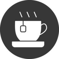 Tea Glyph Inverted Icon vector