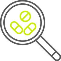 Search For Drugs Line Two Color Icon vector