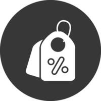 Price Tag Glyph Inverted Icon vector