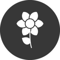 Flower Glyph Inverted Icon vector