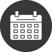 Calendar Glyph Inverted Icon vector