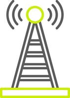 Radio Tower Line Two Color Icon vector