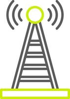 Radio Tower Line Two Color Icon vector