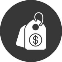 Price Tags Glyph Inverted Icon vector