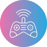 Gamer Line Gradient Circle Icon vector