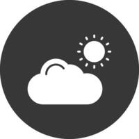 Cloud Glyph Inverted Icon vector