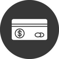 Credit Card Glyph Inverted Icon vector