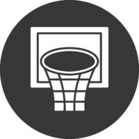 icono de glifo de aro de baloncesto invertido vector