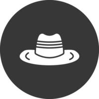 Cowboy Hat Glyph Inverted Icon vector