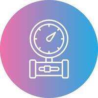 Pressure Gauge Line Gradient Circle Icon vector