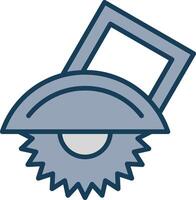 Power Saw Line Filled Grey Icon vector