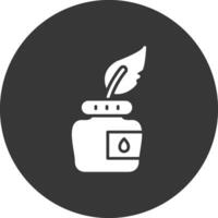 Ink Glyph Inverted Icon vector